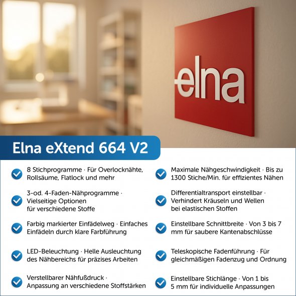 Elna eXtend 664 V2 - 4 Faden Overlock