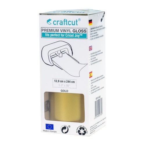 Craftcut Premium Vinyl Folie glänzend (13,9 x 244 cm/ verschiedene Farben/ Box) Gold