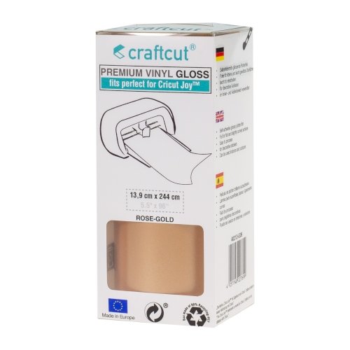 Craftcut Premium Vinyl Folie glänzend (13,9 x 244 cm/ verschiedene Farben/ Box) Rose-Gold