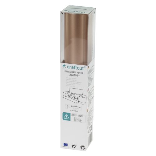 Craftcut Premium Vinyl Folie glänzend (33 x 244 cm/ verschiedene Farben/ Box) Rose-Gold