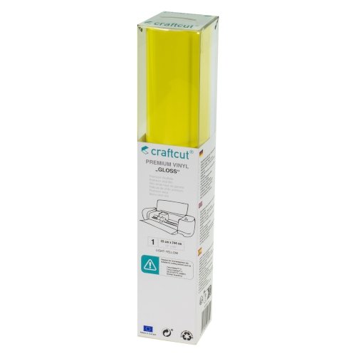 Craftcut Premium Vinyl Folie glänzend (33 x 244 cm/ verschiedene Farben/ Box) Light-Yellow