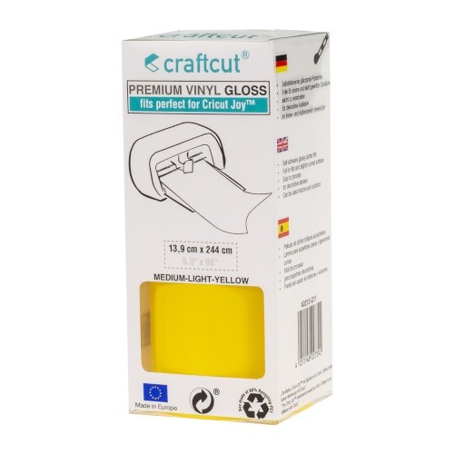 Craftcut Premium Vinyl Folie glänzend (13,9 x 244 cm/ verschiedene Farben/ Box) Medium-Light-Yellow