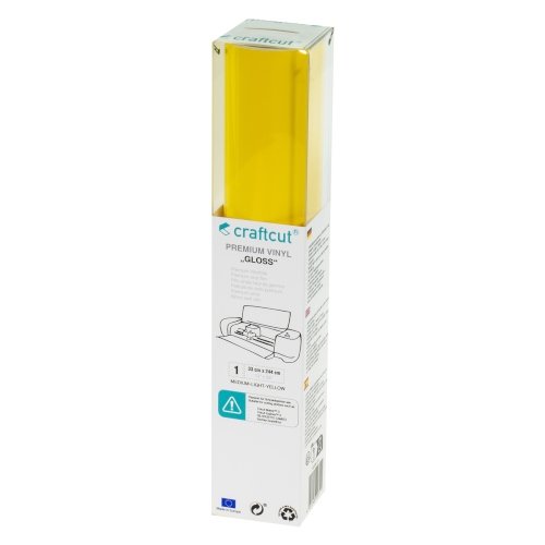 Craftcut Premium Vinyl Folie glänzend (33 x 244 cm/ verschiedene Farben/ Box) Medium-Light-Yellow