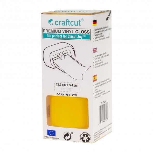 Craftcut Premium Vinyl Folie glänzend (13,9 x 244 cm/ verschiedene Farben/ Box) Dark-Yellow