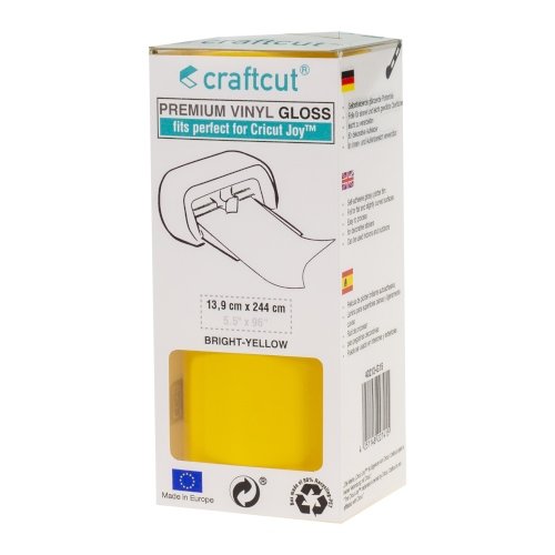 Craftcut Premium Vinyl Folie glänzend (13,9 x 244 cm/ verschiedene Farben/ Box) Bright-Yellow
