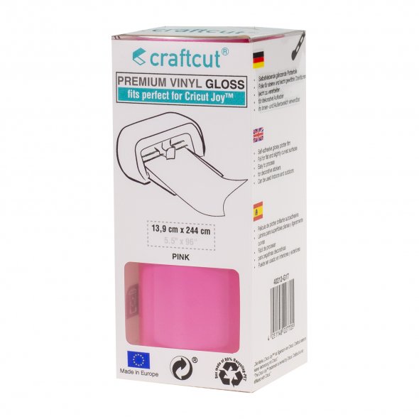 Craftcut Premium Vinyl Folie glänzend (13,9 x 244 cm/ verschiedene Farben/ Box) Pink