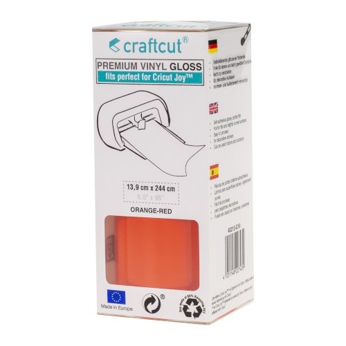 Craftcut Premium Vinyl Folie glänzend (13,9 x 244 cm/ verschiedene Farben/ Box) Orange-Red