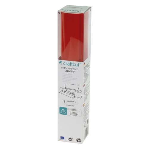 Craftcut Premium Vinyl Folie glänzend (33 x 244 cm/ verschiedene Farben/ Box) Orange-Red