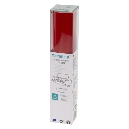 Craftcut Premium Vinyl Folie glänzend (33 x 244 cm/ verschiedene Farben/ Box) Medium-Red