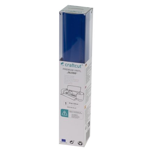 Craftcut Premium Vinyl Folie glänzend (33 x 244 cm/ verschiedene Farben/ Box) Medium-Blue