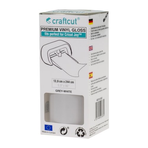 Craftcut Premium Vinyl Folie glänzend (13,9 x 244 cm/ verschiedene Farben/ Box) Grey-White