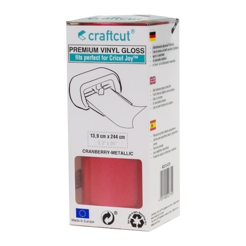 Craftcut Premium Vinyl Folie glänzend (13,9 x 244 cm/ verschiedene Farben/ Box) Cranberry-Metallic