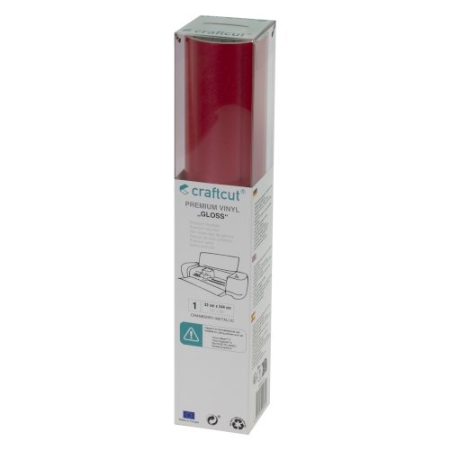 Craftcut Premium Vinyl Folie glänzend (33 x 244 cm/ verschiedene Farben/ Box) Cranberry-Metallic