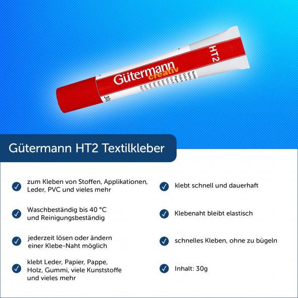 Gütermann Textilkleber Klebenaht-HT2 2er Pack (2 x 30 g)