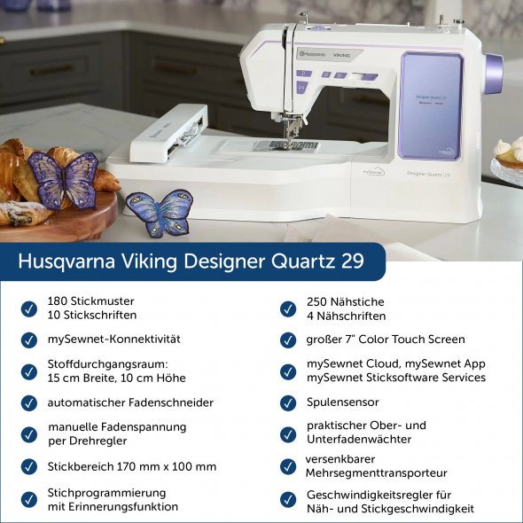Husqvarna Viking Designer Quartz 29 inkl. Stickmodul