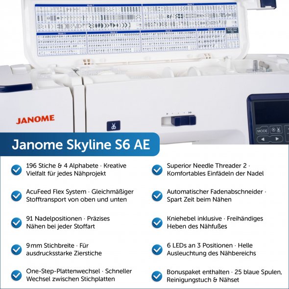 Janome Skyline S6 AE - Näh- und Quiltmaschine (Anniversary Edition)