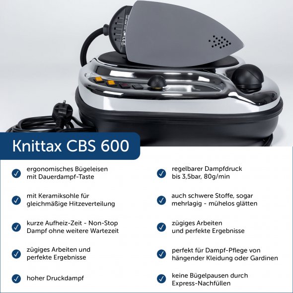 Knittax CBS 600 mit Keramik Bügelsohle