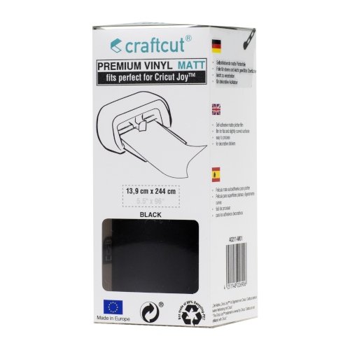 Craftcut Premium Vinyl Folie matt (13,9 x 244 cm/ verschiedene Farben/ Box) Black
