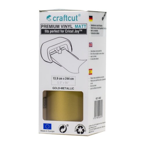 Craftcut Premium Vinyl Folie matt (13,9 x 244 cm/ verschiedene Farben/ Box) Gold-Metallic