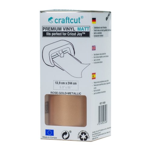 Craftcut Premium Vinyl Folie matt (13,9 x 244 cm/ verschiedene Farben/ Box) Rose-Gold-Metallic