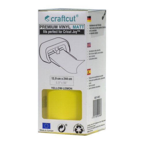 Craftcut Premium Vinyl Folie matt (13,9 x 244 cm/ verschiedene Farben/ Box) Yellow-Lemon