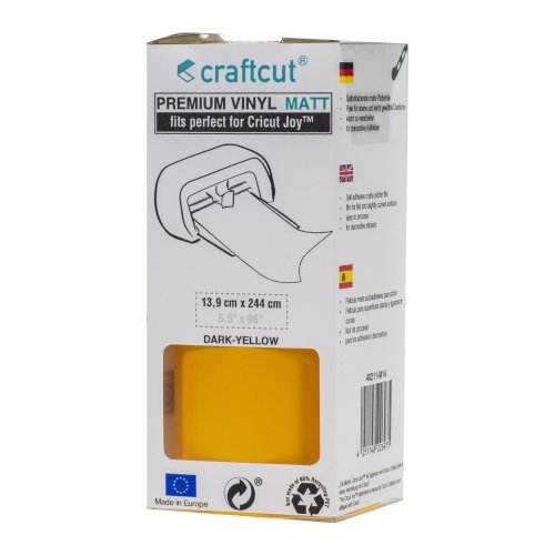 Craftcut Premium Vinyl Folie matt (13,9 x 244 cm/ verschiedene Farben/ Box) Dark-Yellow