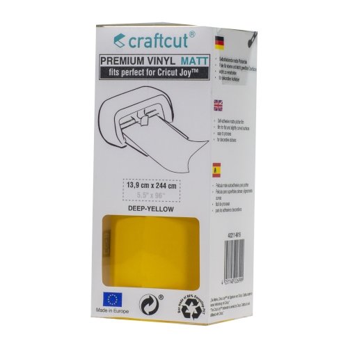 Craftcut Premium Vinyl Folie matt (13,9 x 244 cm/ verschiedene Farben/ Box) Deep-Yellow