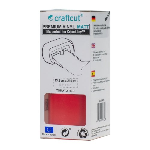 Craftcut Premium Vinyl Folie matt (13,9 x 244 cm/ verschiedene Farben/ Box) Tomato-Red
