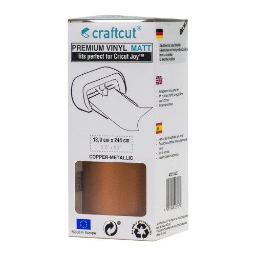 Craftcut Premium Vinyl Folie matt (13,9 x 244 cm/ verschiedene Farben/ Box) Copper-Metallic