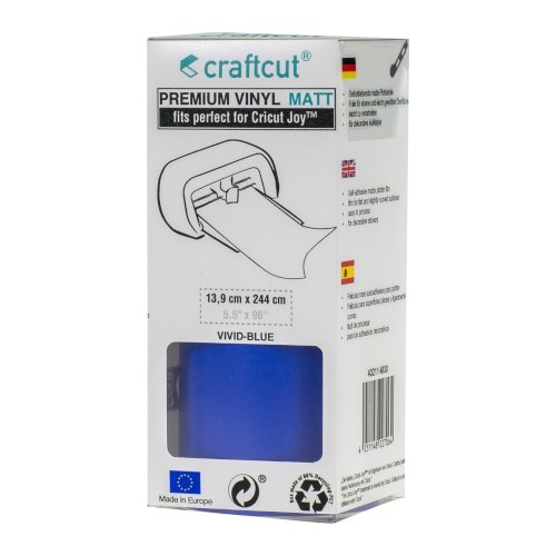 Craftcut Premium Vinyl Folie matt (13,9 x 244 cm/ verschiedene Farben/ Box) Vivid-Blue
