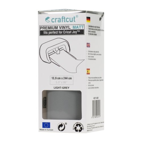 Craftcut Premium Vinyl Folie matt (13,9 x 244 cm/ verschiedene Farben/ Box) Light-Grey