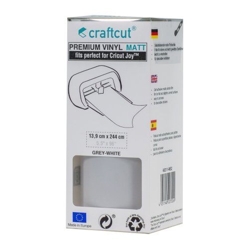 Craftcut Premium Vinyl Folie matt (13,9 x 244 cm/ verschiedene Farben/ Box) Grey-White