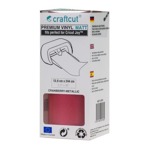 Craftcut Premium Vinyl Folie matt (13,9 x 244 cm/ verschiedene Farben/ Box) Cranberry-Metallic