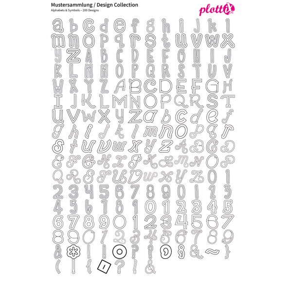 PlottiX Mustersammlungen Design Collection (USB-Sticks/ versch. Designs) Alphabet & Symbols