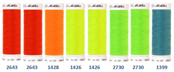 Amann Mettler Seralon Neon Nr.100 Garnset (8 x 200 m)