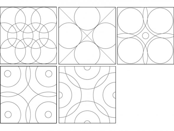Quilt-Lineal Kreise klein (Plexiglas 5 mm/Größe 7 x 7 inch)