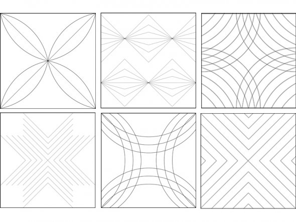 Quilt-Lineal Bogen klein (Plexiglas 5 mm / 8 x 3 inch /ca. 20 x 7,5 cm)