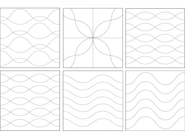 Quilt-Lineal 2 Wellen (Plexiglas 5 mm/Größe 10,5 x 20 cm)