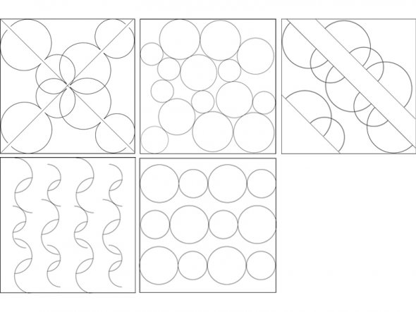 Quilt-Lineal Kreise/Halbkreise klein (Plexiglas 5 mm/Größe 11 x 16 cm)