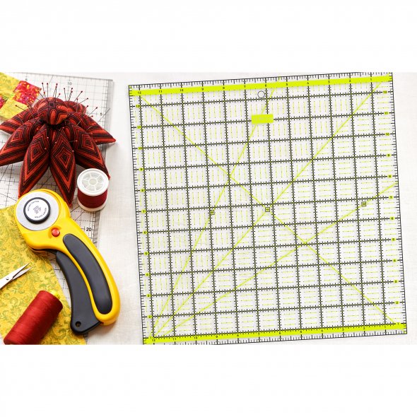 Semplix Patchwork-Quiltlineal (12,5" x 12,5"/ 2,5 mm dick/ gelb)