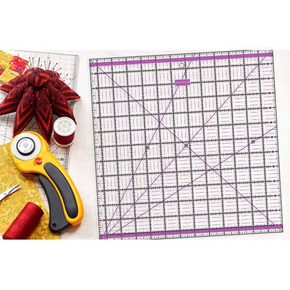 Semplix Patchwork-Quiltlineal (12,5" x 12,5"/ 2,5 mm dick/ lila)