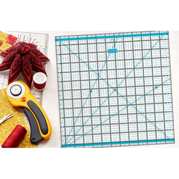 Semplix Patchwork-Quiltlineal (12,5" x 12,5"/ 2,5 mm dick/ türkis)