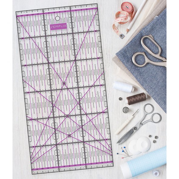 Semplix Patchwork-Quiltlineal lila (30 x 15 cm/ 2,5 mm dick)