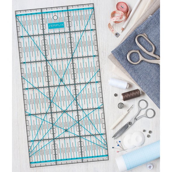 Semplix Patchwork-Quiltlineal (30 x 15 cm/ 2,5 mm dick/ türkis)
