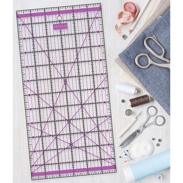 Semplix Patchwork-Quiltlineal (12" x 6"/ 2,5 mm dick/ lila)