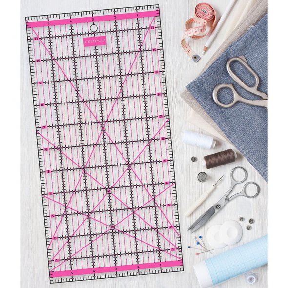 Semplix Patchwork-Quiltlineal (12" x 6"/ 2,5 mm dick/ pink)