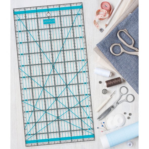 Semplix Patchwork-Quiltlineal (12" x 6"/ 2,5 mm dick/ türkis)