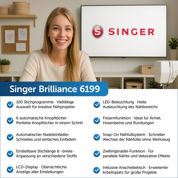 Singer Brilliance 6199 Computer-Nähmaschine