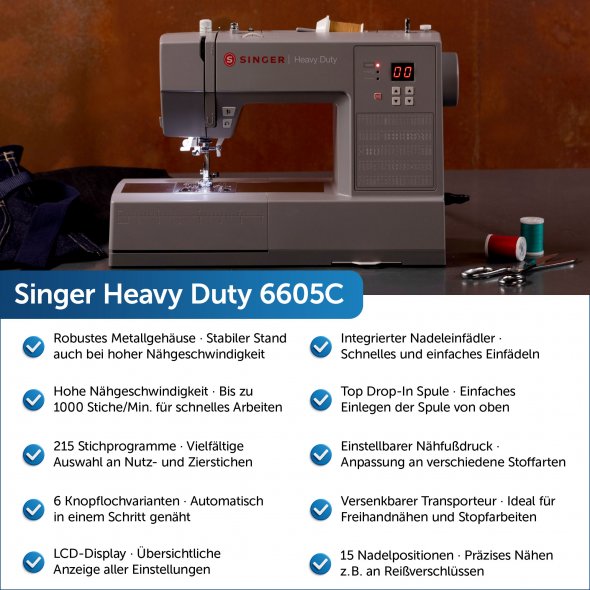 Singer Heavy Duty Electronic 6605C Nähmaschine