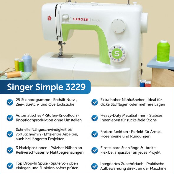 Singer Simple 3229 mechanische Nähmaschine